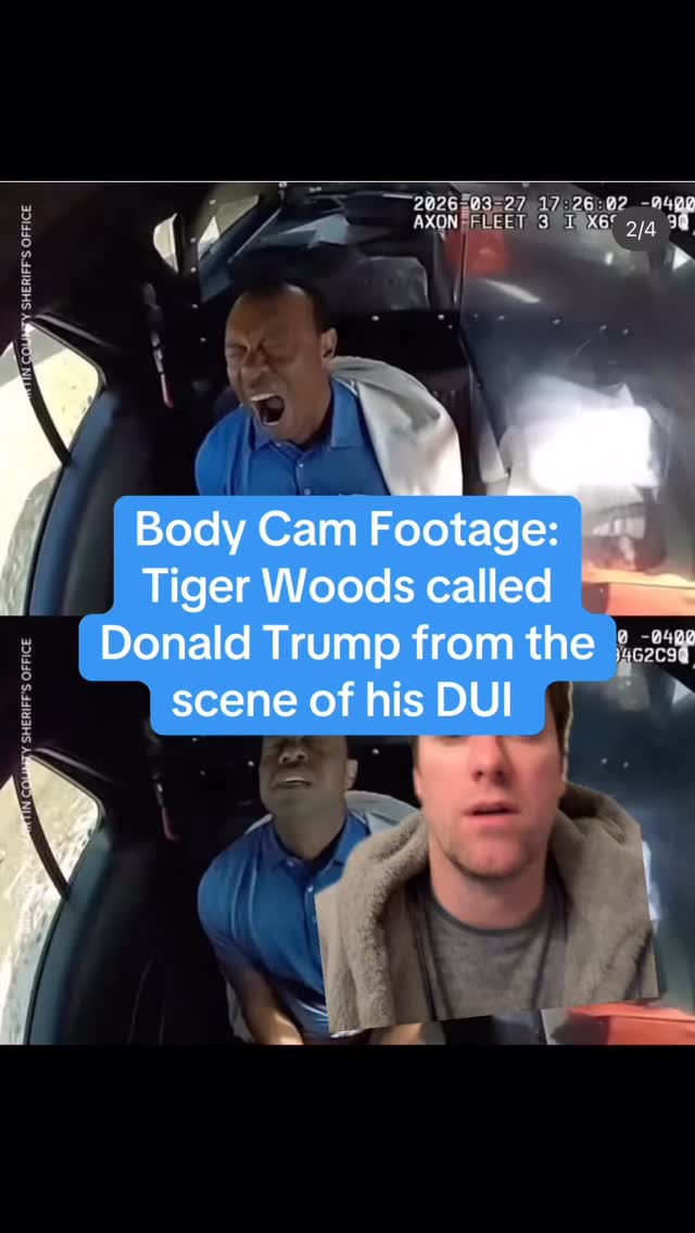 Body cam footage shows Tiger Woods call Donald Trump from 
the scene of his DUI. What an absolute FLEX for you one phone call police give you. Oh you called your dad, he’s a lawyer? I’m calling POTUS. I’ll be on Air Force One leaving the station soon enough.

The shots of him in the back seat are tremendous. SERIOUS meme potential. The ET look is legendary. It’s a good reminder if youre gonna get arrested and don’t want to be clowned on the internet, make sure you look sharp. Hit up @thursdayboots for high quality goods at honest prices. Check out the CPO jacket available in husk, it IS FIRE. For sure my favorite of their line of spring jackets