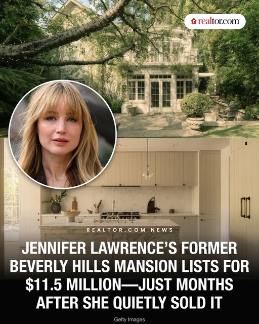 A Beverly Hills mansion Jennifer Lawrence sold for $11 million in September 2025 is back on the market for $11.5 million. Lawrence bought the five-bedroom, 5,500-square-foot Hidden Valley Estates property for $8.23 million in 2014, reportedly for her parents. The newly relisted home has been renovated by AD100 firm Clements Design and features a custom kitchen, spa-caliber primary suite, pool, and koi pond.