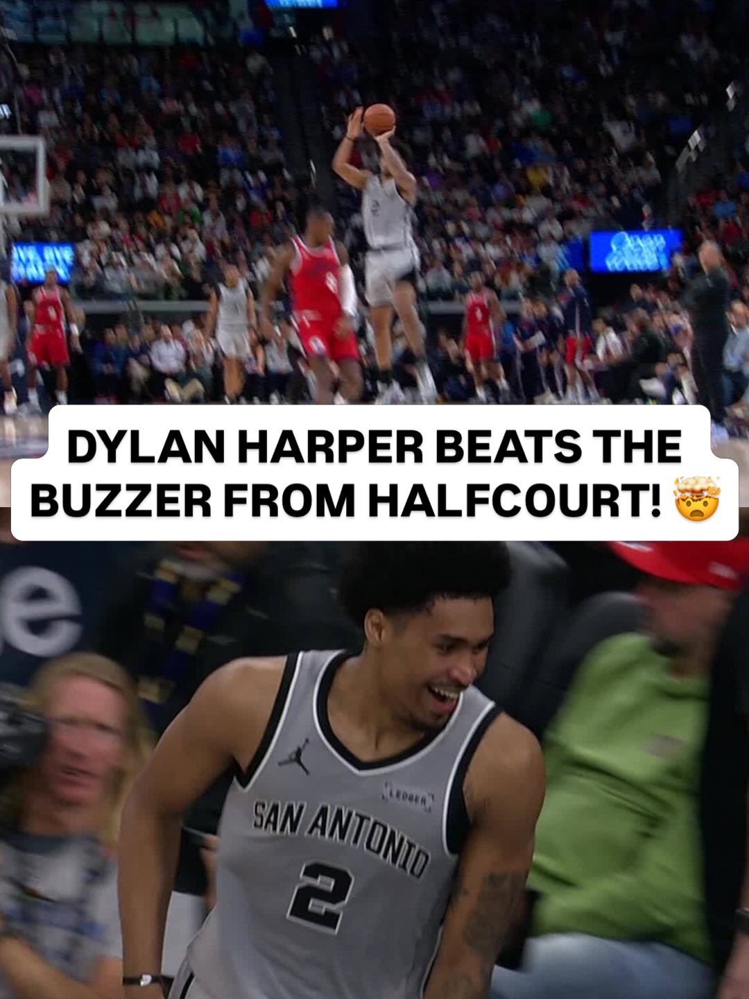 @dylharpp drains the halfcourt heave to beat the 2Q buzzer! 👀 SAS/LAC on NBA League Pass • <link in bio>