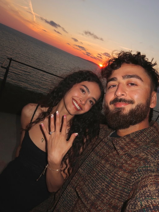 Left to Europe a gf, coming back a Fiancé 😭 My dreams come more to life everyday I’m with you 🥹🤍 #engaged #fianće