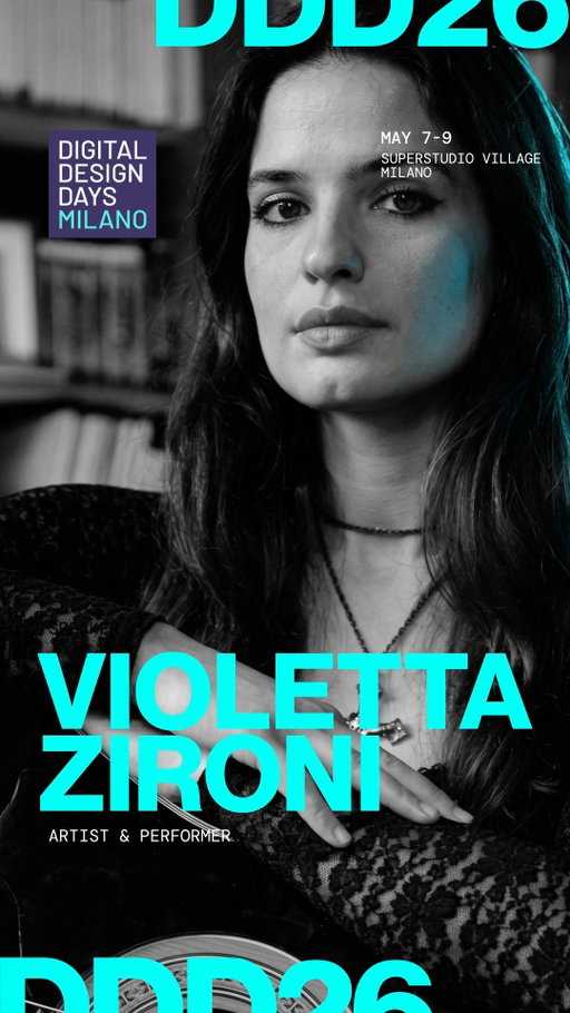 What if design didn't start from objects, but from perception? 🎨🎵

Violetta Zironi.
Interdisciplinary Artist & Actor (Nashville, TN).

Synesthete. Composer. X Factor Italy 2013 finalist. Netflix Rose Island actress.

$2.5M+ music NFT revenue (10,000 sold).
First artist to inscribe full song on Bitcoin.

At DDD26: "Synesthetic Digital Design: The Design of Consciousness"
+ Performance

Experiencing music as color, texture, space, taste, scent.

DDD Milano.
⚡ 10th Anniversary Edition.

May 7–9
📌 Superstudio Village
milano.ddd.live

#DDD26