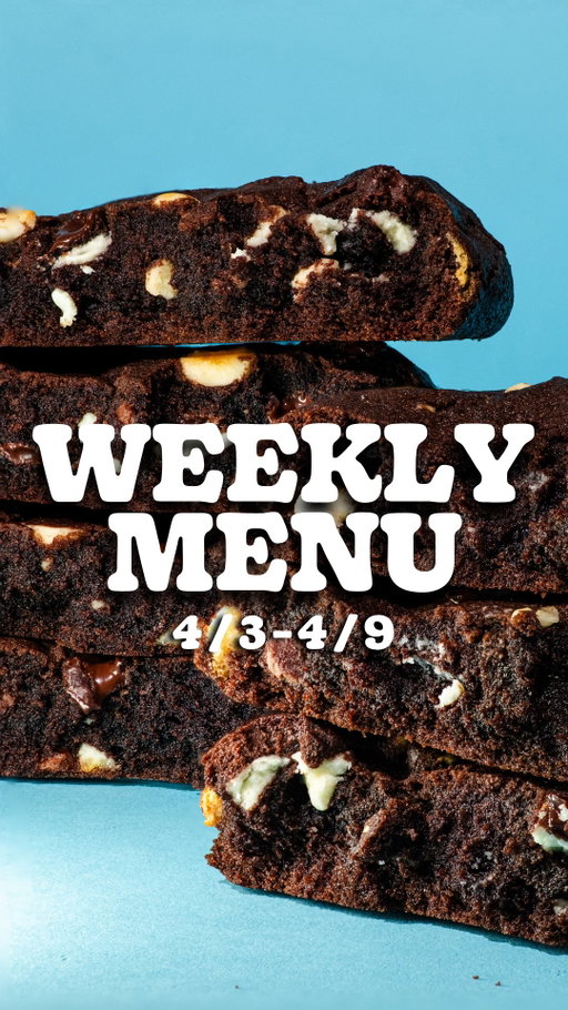 Weekly Menu April 3rd – April 9th ⬇️

🌟 Chocolate Chip

🌟 Cookies N Cream

🌟 Confetti

🌟 S’mores

🌟 Dairy-Free Brookie

🌟 Triple Chocolate

🌟 Lemon Berry

🌟 PEEPS® Cookie

🌟 MYSTERY FLAVOR

🌟 Blueberry Cheesecake Chewie-wich

We’ll see you soon!

Shipping nationwide via @goldbelly — check the link in our bio or visit the Goldbelly website. 📦🍪✈️