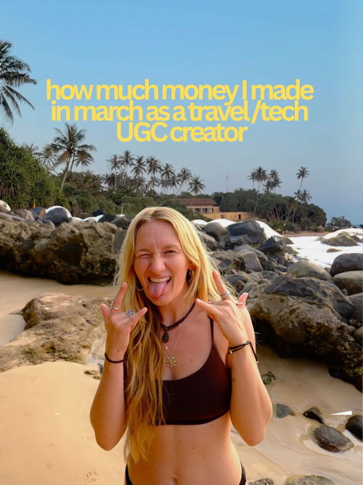 Every month in UGC looks different .. but here is an idea of what a remote UGC creator earns (16 months in)…

March was one of my busiest months so far - with some new clients & stepping into coaching ..which has been so fun and fulfilling!! 

Incomes across social media can vary so much so I thought it would be cool to track my income on here this year because I love it when other creators do this and i think it’s so helpful to have an idea of what people are charging in this industry (which at times feels so inconsistent and random 😅)

It took me about 10 months to start seeing decent and consistent months - and the year mark was when I felt a real shift in my business. 

I used to doubt myself so much when I started, and now I pinch myself everyday that it’s actually working .. I think I’m actually doing what I said I would do?? 😩🥺

UGC is the best thing everrr what do you mean I can run my own business and live in Thailand and be freeeee 🦋 

[travel UGC creator, tech UGC creator, travel content creator, tech content creator, hotel collaborations, travel apps, remote work setup, digital nomad creator, UGC pitching tips, brand partnerships, UGC for beginners, user generated content, content marketing, marketing strategy]