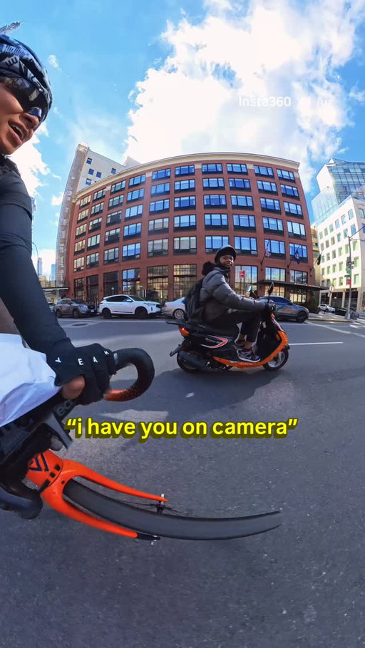 charming YN interaction between Monster Track checkpoints 😊 shot on @insta360 X4 Air, link in bio #fixedgear #YN #nyc