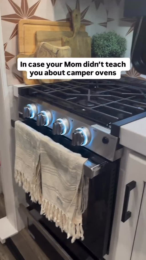 Or your Dad! RV tip: One of the best hacks my Mom taught me. Put a pizza stone in the bottom of your camper/Rv oven. We bake in ours all the time with no issues. 

-it evens out the heat 
-keeps the temperature steady
-protects your food from the direct heat to keep your food from scorching. 

You can get them now at Walmart or Amazon. Not expensive at all! 
Do you use a pizza stone in your camper oven?

#rvtip #camper #camperlifestyle #camperoven #pizzastone camperkitchen