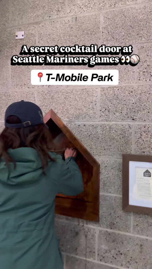 KNOCK KNOCK: you found the secret cocktail door at the Seattle Mariners game 👀⚾️ @mariners 

The SEA-cret door at @tmobilepark isn’t open every game. But if you happen to find it during a Seattle Mariners game, make sure you knock twice. The cocktail isn’t always the same either. 

This week, I got the Mary Meal from the Mariners secret cocktail door. It was a classic Bloody Mary with a slider, crunchy bites, and more! 

Share this with a Seattle Mariners fan who would love to search for the secret cocktail door or love this cocktail. 

My hat and crewneck are from the @marinersteamstore . 

Thank you to the Seattle Mariners for hosting us at this week’s game! 🙌🏽 #seattlemariners #seattlewashington #tmobilepark #marinersbaseball #mlbstadiums 
Seattle mariners, MLB stadiums, baseball season, stadium eats, things to do in Seattle