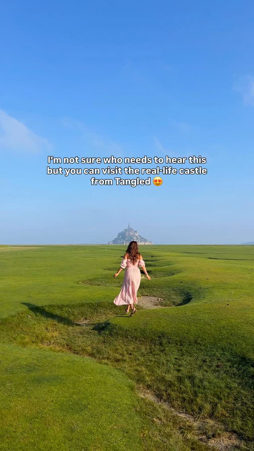Did you know you can visit the castle from Tangled?! ⬇️ 
 
Welcome to Mont Saint Michel which is located in the Normandy region of France and just a few hours from Paris 🇫🇷 If you’re visiting Paris, then you have to take a trip out to Mont Saint Michel 🏰 
 
Tangled is one of my favorite Disney movies ever and I felt like I was transported into Tangled when I visited Mont Saint Michel 👑 
 
You could rent a car or take public transit to get to Mont Saint Michel. I took a bus from Paris to Mont Saint-Michel and had the most magical day exploring Mont Saint Michel 💜 
 
#paris #ParisFrance #normandy #montsaintmichel #traveldestinations