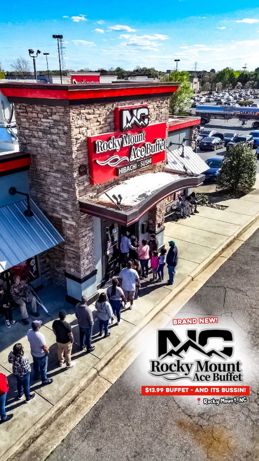 🗣️$13 All You Can Eat - Rocky Mount, NC! 🤐🦞 
Is this a Rocky Mount best-kept secret? If you’re looking for a spot with more options than your ex has excuses, this Seafood, Sushi, and Hibachi buffet is a HIT. From the fresh-rolled sushi to the live hibachi grill and a seafood spread that doesn’t quit—we quickly learned why the line of people waiting on a table spilled outside. Whether you’re a crab leg connoisseur or a hibachi fanatic, you need to bring your appetite (and maybe some stretchy pants)! ENOUGH said, your turn to get 🅃🅁🄰🄿🄿🄴🄳! 

PROTIPS:
😍 The All You Can Eat Hibachi is AMAZING!
🤟🏽 Lots of AYCE Sushi Roll Options 
🚙 About a 50-minute drive from Raleigh
🤪 Weekends, it gets packed! 
🚨 Open 11am - 9:30pm Mon-Sun

💰 PRICING:
Lunch Buffet $13.99
Dinner Buffet $18.99
Weekend Buffet $21.99
Weekend specials: AYCE Snow Crab Legs!🦀🦀🦀

•••••••••••••••
📍 @rockymountacebuffet 
 1457 Benvenue Rd, Rocky Mount, NC 
 252-908-8886
•••••••••••••••
#rockymount #nctriangle #raleigh #chapelhill #rockymountnc