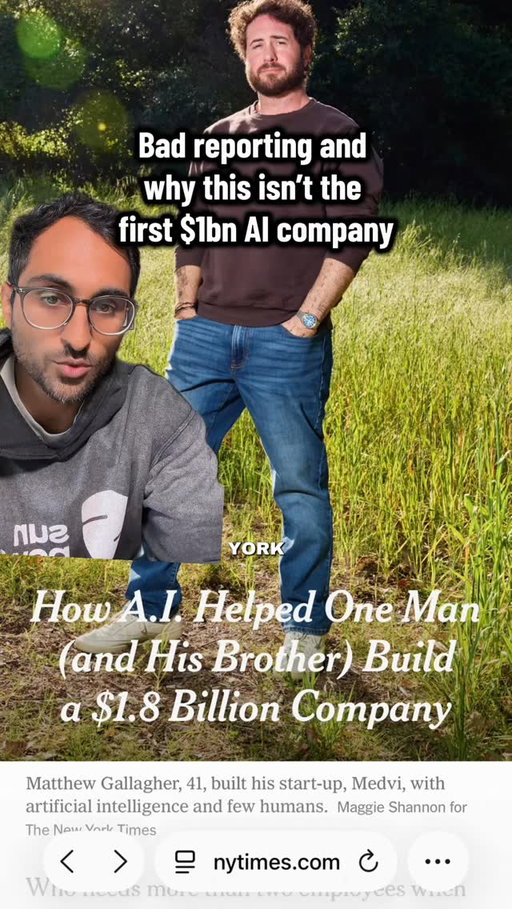 this is not the first billion dollar, sole employee company enabled by ai. In fact they would likely have been at the same outcome WITHOUT AI.