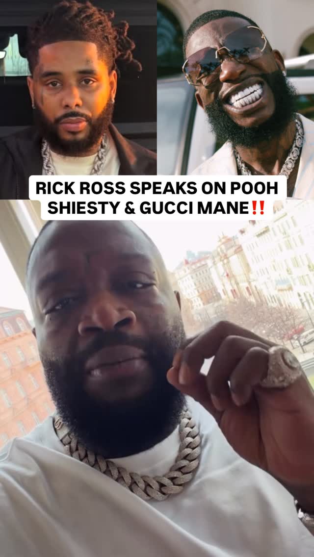 #RickRoss weighs in on the situation between Pooh Shiesty and Gucci Mane 👀

This comes after Pooh Shiesty and others were arrested for allegedly kidnapping and robbing Gucci. 

The DOJ claims Shiesty and 8 co-conspirators forced to sign a label release form at gunpoint.