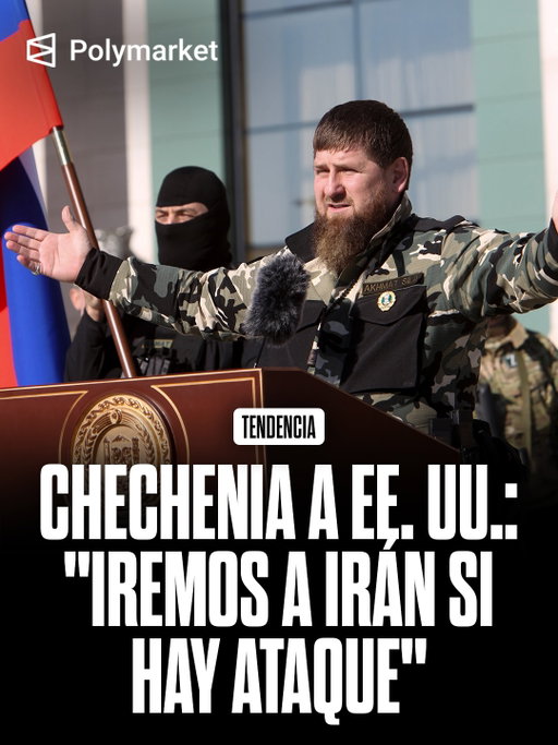 Fuerzas chechenas leales a Kadyrov aseguran estar listas para ir a Irán si EE.UU. lanza una invasión terrestre, elevando la tensión internacional.

El comandante Alaudinov afirmó que podrían intervenir de inmediato y presentó el conflicto como una guerra religiosa contra Washington y sus aliados.

Aunque no hay confirmación oficial de Rusia, la advertencia dispara el riesgo de una escalada mayor entre potencias.

#Rusia #Iran #Polymarket