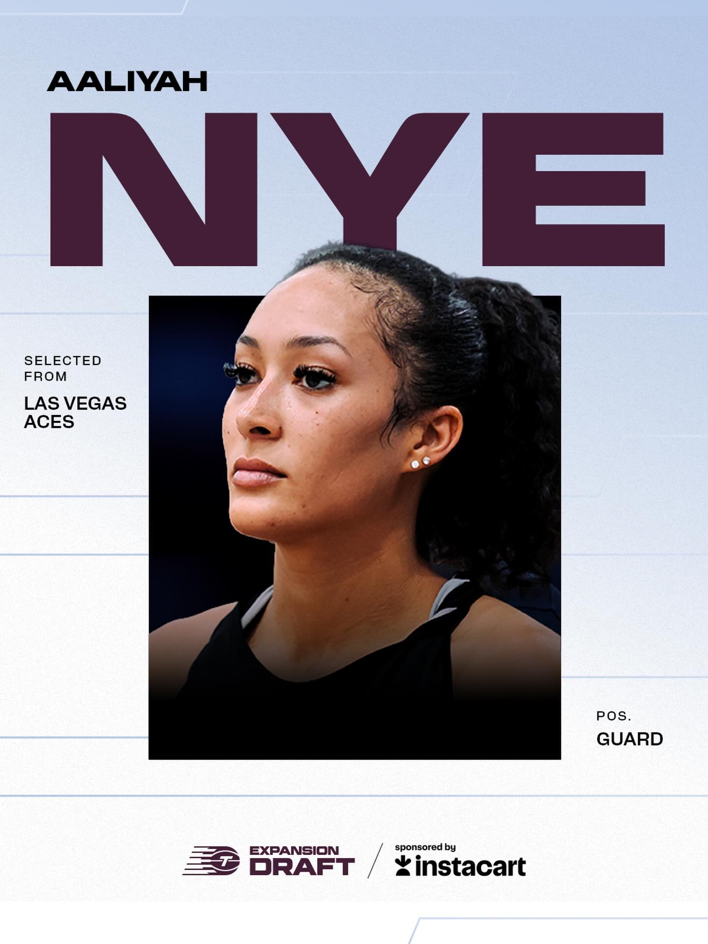 From the Las Vegas Aces, we’ve selected @aaliyah.nye in the Tempo Expansion Draft.

Sponsored by @instacart