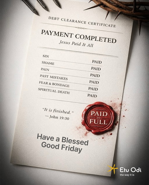 A sacrifice that changed everything. Let this Good Friday remind us of the power of selflessness and grace.

#etuodicommunications #goodfriday #lent