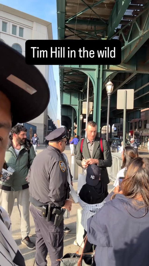 Pitch for the Yankees on opening day to go 6-1 and walk on River ave right after meet tim hill man of the people #yankees