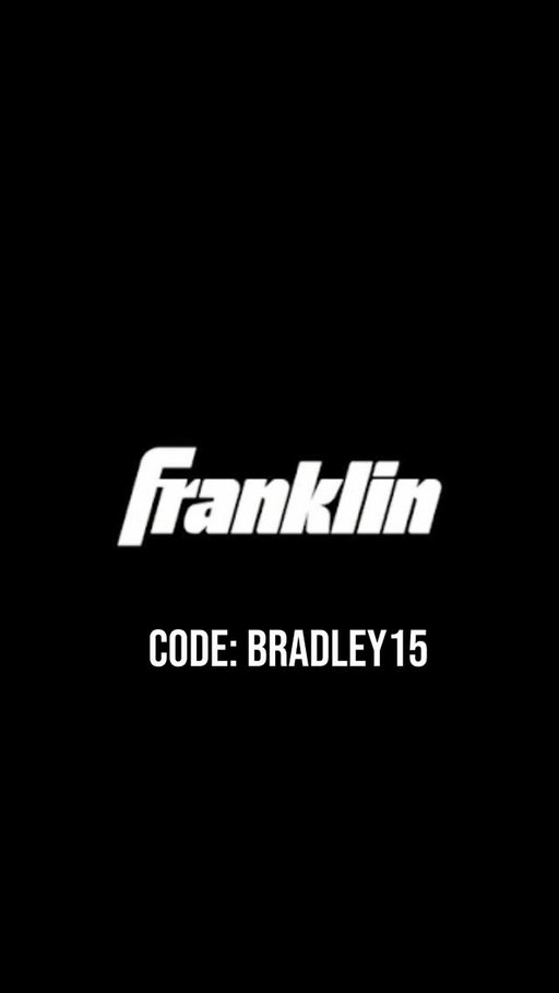 Extremely excited to be apart of the #franklinfamily . Next time you’re at check out use code Bradley15 for 15% off, thank you again to Franklin for the gear and opportunity to work with such a prestigious company.