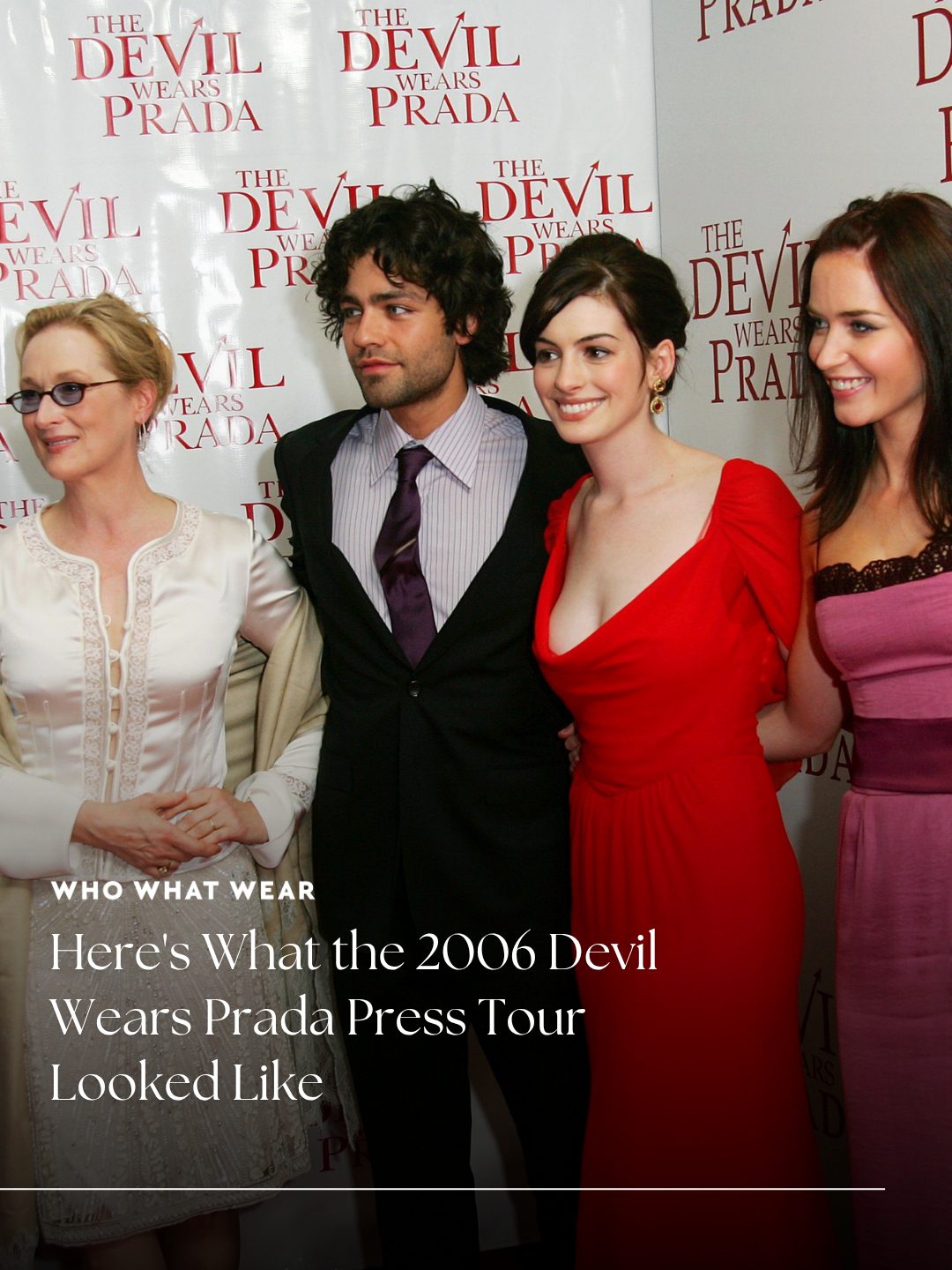 It's been 20 years since The Devil Wears Prada first hit screens and changed our lives forever. The OG cast showed up to red carpets, screenings, and photocalls to promote the iconic film wearing the biggest fashion trends of the early 2000s, including babydoll dresses, peep-toe platforms, and low-rise bootcut jeans. If you can believe it, Anne Hathaway and Emily Blunt were both only 23 years old when the movie debuted in theaters. In honor of the forthcoming sequel, we're looking back at the press tour looks from the first time around that are worth reminiscing on. See them all at the link in our bio.
photos: getty images