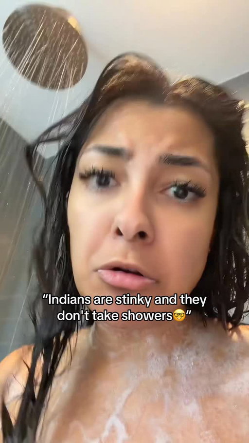 Yall real quiet now eh?🤣🤣🤣🤣 GTFO here with that racist shit. #jawbreakergirl #indian #desi #browngirl #shower