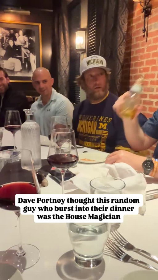 The fellas had to bring this random Michigan fan back into room just to see what his whole deal was