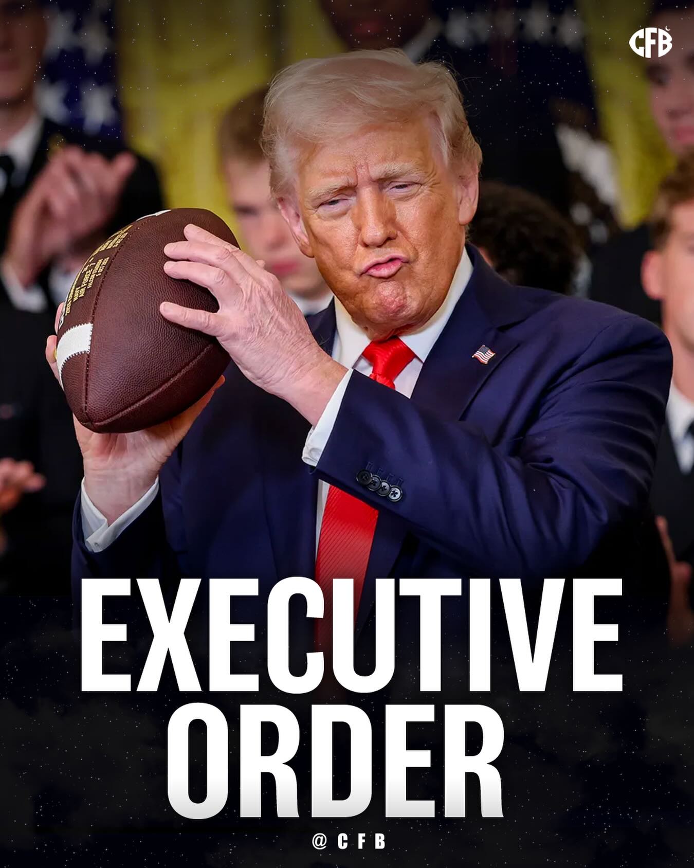POTUS Donald Trump’s executive order regulating college sports going forward: 

- College athletes can now only play a maximum of 5 seasons in a 5-year window. 

- Maximum of ONE transfer before graduation, otherwise, need to sit a full season. 

- Transfer portal window will not interfere with academic calendar.

- Schools that violate risk losing federal funding.

- Players that turn pro will not be able to return to college sports.

Looks like some regulation will be heading into the world of NIL & College sports. 👀

Thoughts? 💭 
👇 

📸 @on3