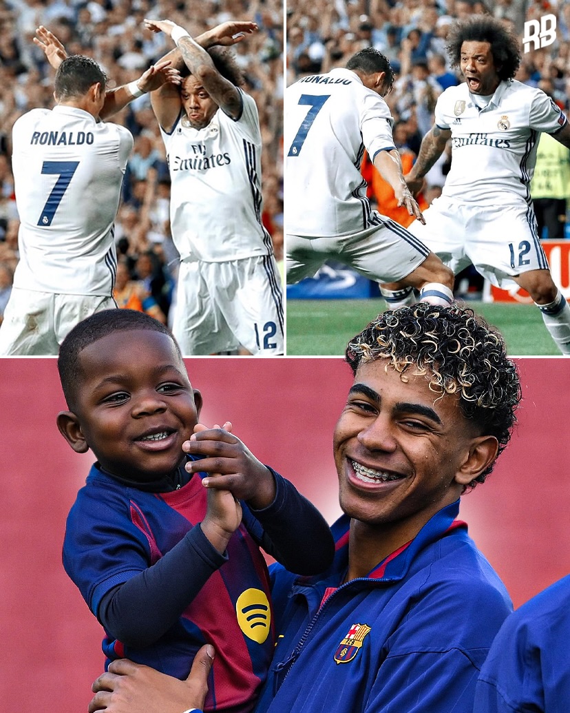 Lamine Yamal and his brother recreating the Ronaldo x Marcelo Siuuu celebration… too iconic 😮‍💨🤌🏽

Might actually be the coldest celebration of all time you know… Ronaldo really got Barca players recreating it 🥶

🎥 TT: ryansbuss19