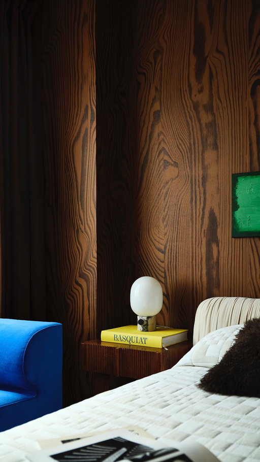 I didn’t realize I was recreating a childhood memory… until it all came together.

Growing up, my grandparents had a space we called “the red room.”Wood paneling. Red carpet. A feeling I never forgot.

This is my version of that room.

Nostalgic with a subtle ’70s undertone.�Intimate yet lively. Modern, but soft.
Featuring a mural by @belartestudio , bedding by @dusendusen , and a @audocph sofa that found its way in here by instinct… not plan.

Proof that the spaces we loved growing up never really leave us, they just evolve.

Videography @ethanbarber.co 
Styling @eyypablo