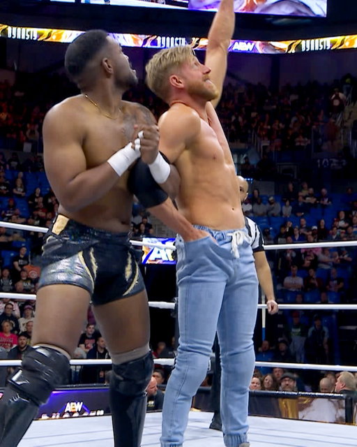 Dynasty is just over a week away! Throwback to when @OrangeCassidy outsmarted @TheLeeMoriarty with his pockets at #AEWDynasty 2024!