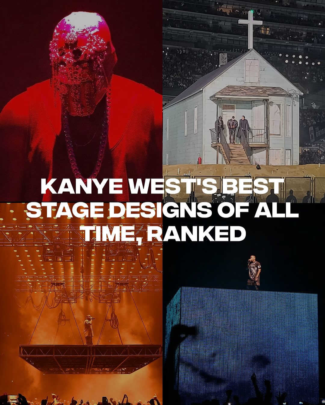 Kanye West’s Best Stage Designs of All Time, Ranked

From the out of this world ‘Bully’ stage to Mount Yeezus, these are the 10 best stages Ye has ever performed on.

LINK IN @complexstyle BIO for the FULL RANKING!

What’s Ye’s best stage design of all time?