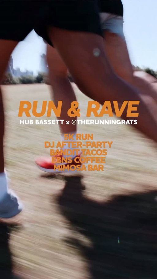 @hubbassett x @therunningrats RUN AND RAVE

Next Sunday, we’re doing it different. 

5K ↦ @therunningrats, DJ @max__bublik on the decks, @everybitchneedsascrunchie coffee, @bandit.tacos + mimosas. On us. 

RSVP REQUIRED. LINK IN BIO.