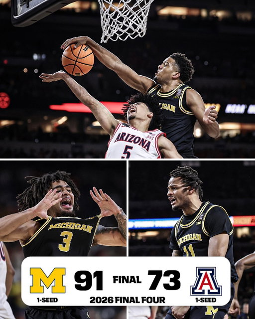 THE WOLVERINES DOMINATE THE WILDCATS IN THE FINAL FOUR 😳

MICHIGAN IS HEADED BACK TO THE NATTY FOR THE FIRST TIME SINCE 2018 〽️