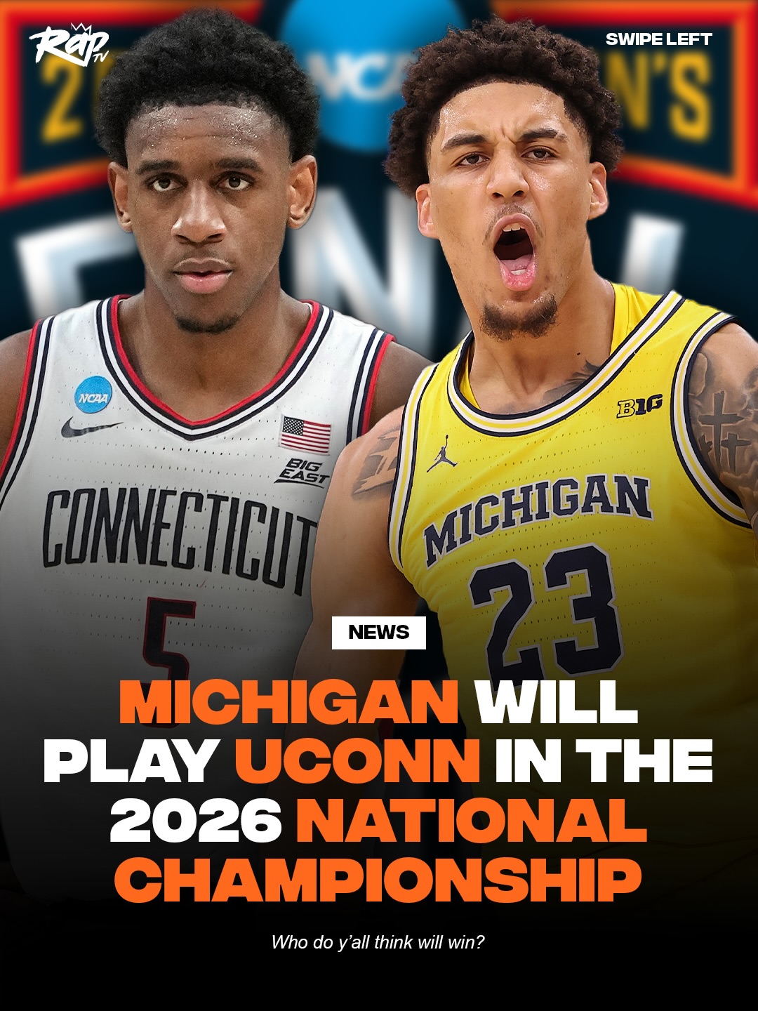 Michigan & UConn advance to the 2026 NCAA National Championship game on Monday‼️🏀

Who do y'all want to win⁉️👀