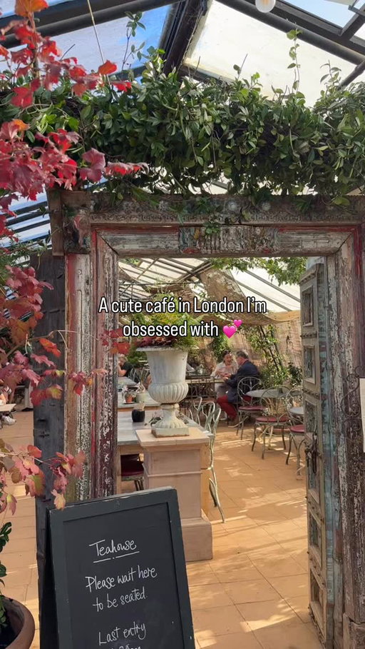 A little hidden oasis in London 🌿☕️Feels like you’ve stepped into a secret garden… one of the prettiest tea spots in London 🤍📍 The Teahouse at Petersham Nurseries #cafe #london