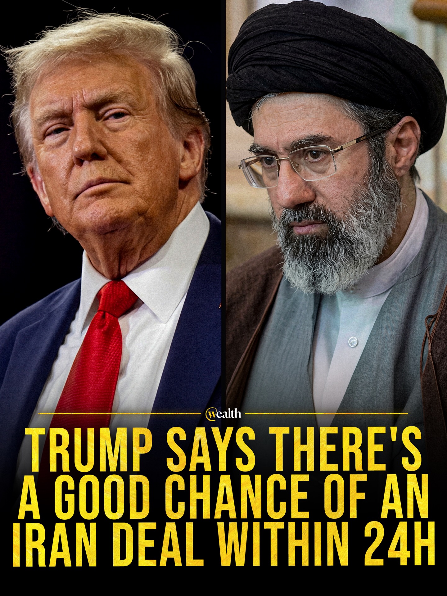 Trump has signaled that there’s a “good chance” of an Iran deal within 24 hours.

President Donald Trump has said that a deal with Iran could come in the next 24 hours, which prompted Iran officials to say that the Strait of Hormuz reopens only after war damages are paid, tying any breakthrough to compensation and control of a critical shipping lane.

Despite current updates and president Trump’s claims, the @polymarket for a ceasefire happening by April 30 still sits at 23%, suggesting traders see conflict as more likely than a deal right now.

#Politics #PolymarketPartner #Geopolitics