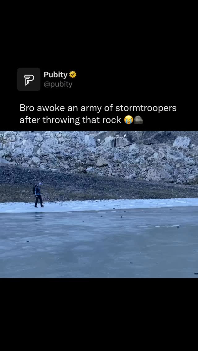 🪨 

When a rock is thrown onto a frozen lake, the impact sends a shockwave through the ice that travels faster than the rock itself, producing a frequency shift similar to the Doppler effect. The result is that distinctive descending “pew” sound that makes everyone instantly think of a Star Wars blaster. Scientists who study glaciology note that thinner ice over deeper water produces the most dramatic acoustic effect, which is why not every frozen lake sounds the same. One rock. Zero warning. Suddenly you’re the guy who just fired on the Death Star. 

(Via Collab) 

#nature #viral