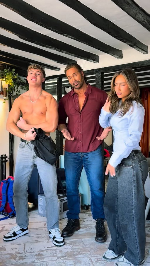 Goofing around between filming this project “ Impressionable ‘ 

Thanks so much to @maiawall03 @middlenamemasonchoke you both are absolutely hilarious 👍🏼⚔️🐺
