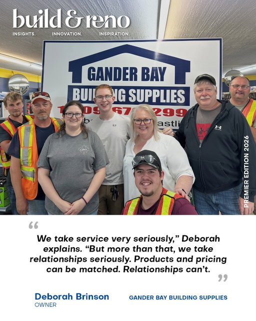What does it take to run a building supply store for nearly two decades in a town of 1,300 people? Just ask Deborah Brinson of Gander Bay Building Supplies in Victoria Cove, Newfoundland.

From helping raise over $100,000 to build the town’s first playground, to serving as Vice Chair of the Castle Building Centres Board, Deborah’s story is a masterclass in what it means to put community first.

https://buildandreno.ca/features/built-on-community-deborah-brinson-of-gander-bay-building-supplies/

#CastleBuildingCentres #BuildAndReno #YouAreTheBrand #WomenInConstruction
#BuildingSupply #CommunityFirst #IndependentDealers