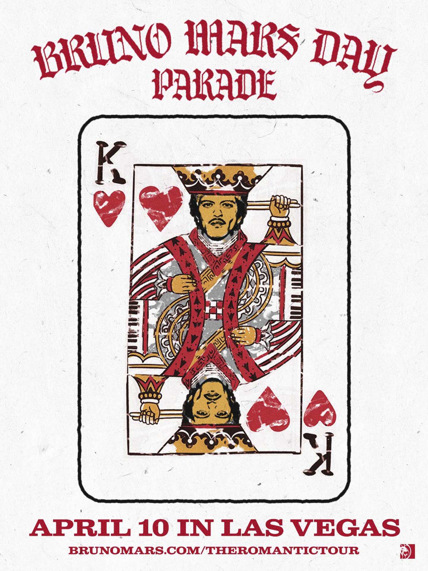 Las Vegas just made it official. Park Avenue is turning into Bruno Mars Drive. 🎉 See you Friday, April 10 at 1pm.