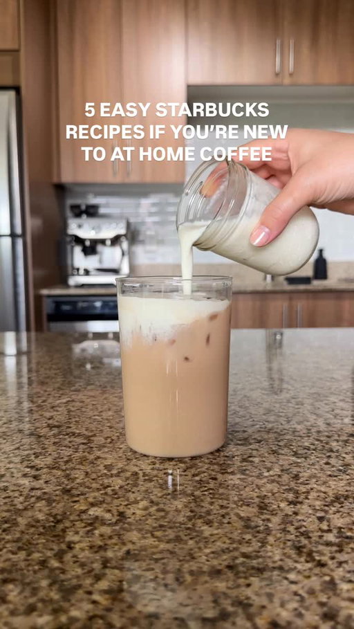 New to making coffee at home? Start with these 5 Starbucks drinks🙏

No espresso machine or barista skills required, just simple ingredients from the grocery store🎉

My debut cookbook: Coffee Shop at Home is now available for preorder! Comment COOKBOOK for the link 📖

CARAMEL MACCHIATO + VANILLA COLD FOAM:
10 ounces bottled caramel macchiato flavored coffee
Ice cubes
1 tablespoon vanilla syrup
2 tablespoons 2% milk
3 tablespoon heavy cream
Caramel sauce, for drizzling
Combine the bottled coffee and ice, then froth together the vanilla syrup, milk, and heavy cream until thick. Pour the cold foam over the iced coffee mixture and top with a drizzle of caramel sauce. 

BROWN SUGAR OATMILK SHAKEN ESPRESSO:
1-2 tablespoons brown sugar, adjust to taste
3 teaspoons instant espresso powder
3 ounces warm water
1/4 teaspoon ground cinnamon
Ice cubes
6-8 ounces oat milk
Stir together the brown sugar, instant espresso and warm water until fully dissolved. Add the espresso mixture to a mason jar with ice cubes and ground cinnamon, and shake until chilled. Top with oat milk and enjoy. 

CARAMEL ICED COFFEE:�1-2 tablespoons caramel syrup, adjust to taste
12 ounces bottled iced coffee (unsweetened)
2-3 ounces half & half, adjust to taste
Ice cubes

BROWN SUGAR OAT MILK CHAI LATTE:
6 ounces chai concentrate
6 ounces oat milk, or milk of choice
2 teaspoons brown sugar
1 tablespoon vanilla syrup
2 tablespoons 2% milk
3 tablespoon heavy cream
Combine the chai concentrate, milk and ice, the froth together the brown sugar, vanilla syrup, milk, and heavy cream until thick. Pour the cold foam over the iced chai latte and enjoy. 

COFFEE FRAPPUCCINO:
8 ounces milk
3 teaspoons instant espresso powder
2 tablespoons cane sugar syrup (this is just a simple syrup)
1/8 teaspoon xanthan gum, for texture
1 cup ice cubes
Combine all ingredients into a blender and blend until smooth. Pour into a drinking glass and enjoy. 

You don’t need any fancy equipment or barista experience to start making great coffee drinks at home, TODAY!

SHARE this post with a friend and FOLLOW if you’re ready to save money and start making coffee shop level coffee at home!🤍

#starbucksathome #athomecoffee