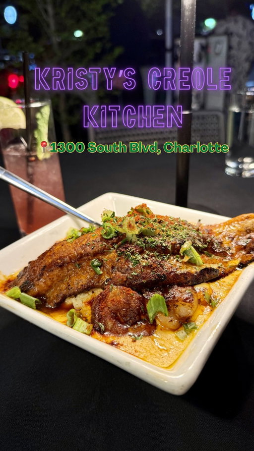 🆕NEW🆕 Restaurant opening April 10th! You may know them from City Kitch, but now Kristy’s Creole Kitchen has their very own spot to call home. And this is a beautiful restaurant with patio seating out front. The flavors were banging and the mocktails were gorgeous. I visited during their media night event, so it was popping and there was hardly a seat to spare. I definitely think Kristy’s Creole Kitchen will settle in nicely and find huge success in this new location.
✨Here’s what we tried✨
🍤Deluxe Grits- I got mine with blackened fish and shrimp. This was my fave dish of the night
🍖Cajun Fried Ribs- smaller than what I thought they’d be but great flavor
🐟Catfish Lagniappe- blackened catfish on dirty rice topped with shrimp and a cajun creole sauce

📲 @kristyscreolekitchen 
📍1300 South Blvd., Charlotte NC
📞(980)430-0418
📆Opening April 10th

#kristyscreolekitchen #charlottenc #newrestaurant #cajun #charlottefoodscene