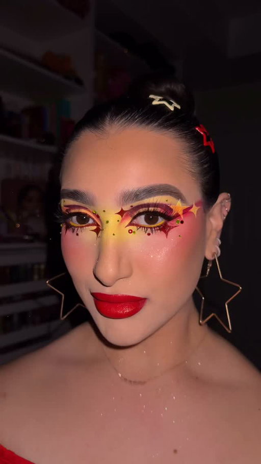 ❤️⭐️💛🌹🌼🍓🍋

Had to remind everyone (and myself) that I still got it! 😌 Love how red and yellow look together, not usually a combo I would go for, but wanted to do something different. Haven’t posted a lowlight makeup look in a secondddd either. She’s back 👀✨

PRODUCT DETAILS 👉🏼

FACE
❤️ @Charlottetilbury Magic Cream 
⭐️ @danessa_myricks Yummy Skin Blurring Balm 
💛 @makeupforever HD Skin Glow Foundation 
🌹 @hauslabs Triclone Concealer 
BROWS
🌼 @morphebrushes Cheek Thrills Multi-Finish Face Trio (Cabana Club)
🍓 @sheglam_offcial Sun Sculpt Liquid Contour 
🍋 @beautycreations.cosmetics Liquid Blush (Coral Quartz)
❤️ @kimchichicbeauty Puff Puff Pass Loose Setting Powder *USE CODE “LEXILALAMAKEUP15” FOR 💰 OFF*
⭐️ @toofaced Chocolate Soleil Bronzer 
💛 @dominiquecosmetics Translucent Setting Powder 

BROWS 
❤️ @rarebeauty Brow Gel
⭐️ @anastasiabeverlyhills Brow Wiz Brow Pencil 

EYES
❤️ @makeupamurder COD Liquid Eyeshadow (Moth to Flame)
⭐️ @trixiecosmetics Play Pigment (Mary-Go-Round)
💛 @@kimchichicbeauty Holy Shartz Eyeshadow Palette *USE CODE “LEXILALAMAKEUP15” FOR 💰 OFF*
🌹 @mehron Paradise Makeup AQ Cosplay Palette 
🌼 @colourpopcosmetics Creme Gel Liner (Punch)
🍓 @jelliwinkcosmetics Valenica Graphic Paint Pot
🍋 @exocosmetics Mascara 

LIPS
❤️ @trixiecosmetics Lip Sync Gel Lip Liner (Fashionably Late)
⭐️ @nyxcosmetics Smooth Whip Matte Lip Cream (Icing on Top) & X bridgerton Royal Butter Gloss (Rouge Romance)

Makeup, Makeup trends, Creative makeup, Red and Yellow, Graphic eyeliner, Makeup inspo, Red lipstick