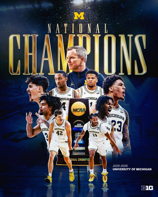 🏆 The Wolverines are National Champions 🏆

Michigan Men’s Basketball defeats UConn, 69-63, to complete the dream season!