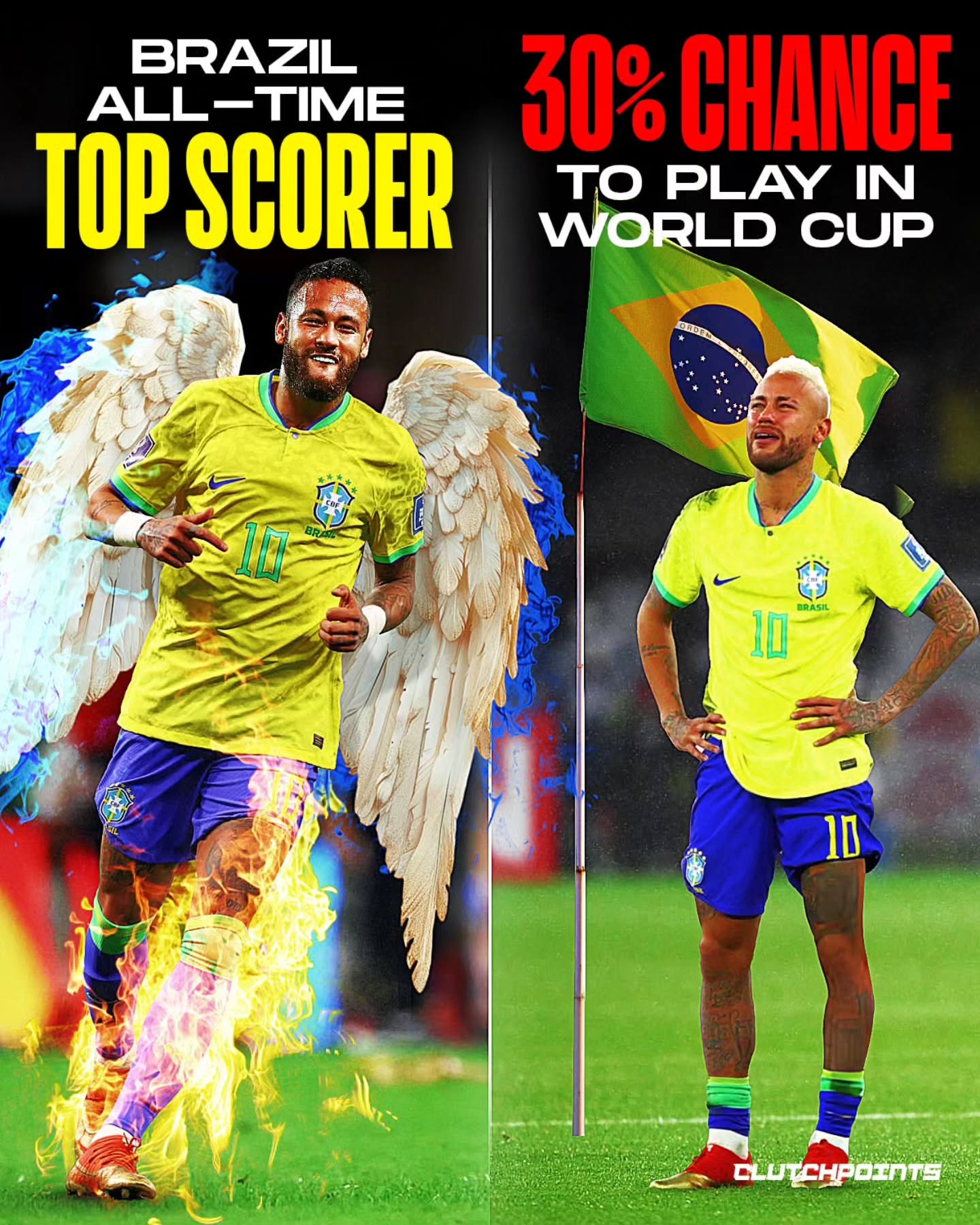 The weight of 215 million hearts is a heavy burden, but Neymar Jr. has carried it for a decade with a smile and a step-over. 

Now, with the 2026 World Cup just over the horizon, that smile is flickering. 

The man who eclipsed Pelé to become Brazil’s all-time leading scorer is facing his greatest opponent yet: a ticking clock that doesn't care about legacy.

The numbers coming out of the betting markets are a cold shower for the Neymar faithful. 

Polymarket has his chances of even stepping onto the pitch in North America at a staggering 30%. It’s no longer a question of will he shine, but will he even be there?

Down in Brazil, the air is thick with tension. He returned to Santos to find his rhythm, but his body is playing a different tune. 

Between experimental knee treatments and a looming suspension that could rob him of his final tune-up games, the redemption arc is hitting a wall. 

The vibe around the Seleção has shifted under Carlo Ancelotti. The legendary manager isn't handing out boarding passes based on name recognition. It’s 100% fitness or 100% heartbreak. 

While the streets of Brazil are divided, some fearing they’ll become just another team without him, others ready to hand the keys to Vini Jr. and Endrick, the silence from the training camp is deafening. 🤫

Is this how the story ends? The greatest Brazilian talent of a generation watching the ultimate tournament from a couch in Santos? 

Romário says Brazil needs a "70% Neymar" more than anyone else at 100%, but Ancelotti is playing a different game.

The lights are getting brighter. One last miracle. One last recovery. One final chance to prove that the 30% crowd is dead wrong. 

If this is the end of the Neymar Era, it’s a tragedy in slow motion. 

If he makes it, it’s the greatest comeback in the history of the beautiful game. ⚽✨

#football #soccer #worldcup #fifa #neymar