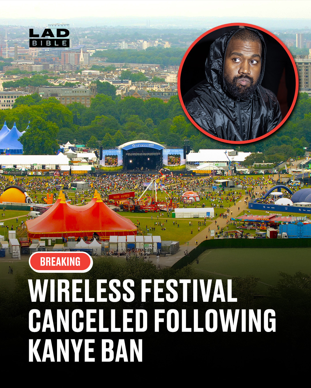 Wireless Festival cancelled after Kanye West denied UK entry 🎤⁠
⁠
Wireless Festival 2026 has been called off after Kanye West, who was set to headline, was denied entry into the UK. The Home Office reportedly ruled that his presence would “not be conducive to the public good,” following previous controversies.⁠
⁠
Festival organisers confirmed the cancellation and said all ticket holders will be refunded.⁠
⁠
What was set to be one of the biggest events of the summer has now been pulled completely.⁠
⁠
#wirelessfest #music #entertainment #ladbible