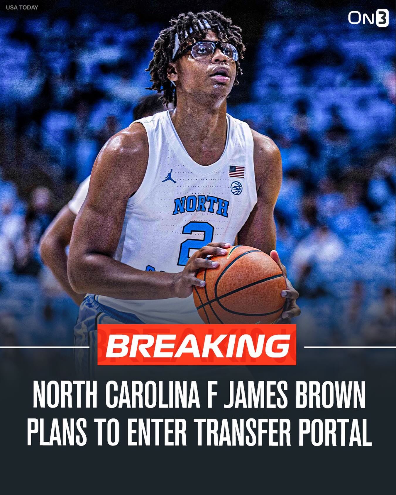 North Carolina forward James Brown plans to enter the NCAA transfer portal, @tiptonedits reports.