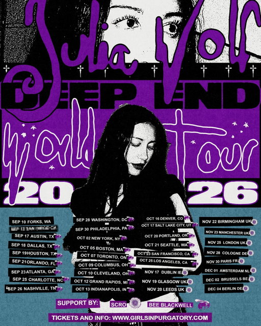 so excited to announce THE DEEP END WORLD TOUR 2026!!!

i’ll be bringing @beeblackwell_ on all north american dates and @scrobaby on all of EU/ UK!! 

sign up for presale tickets using the link in my bio!!! presale starts tomorrow 10am local time!!

general tickets on sale friday 10am local time

Sept. 10 - Forks, WA - Forks Forever Festival (Free Acoustic Set)
Sept. 17 - Austin, TX - Mohawk
Sept. 18 - Dallas, TX - The Bomb Factory
Sept. 19 - Houston, TX - Warehouse Live
Sept. 21 - Orlando, FL - House of Blues
Sept. 23 - Atlanta, GA - Masquerade (Heaven)
Sept. 25 - Charlotte, NC - The Underground
Sept. 26 - Nashville, TN - Eastside Bowl
Sept. 28 - Washington, DC - 9:30 Club
Sept. 30 - Philadelphia, PA - Union Transfer
Oct. 2 - New York, NY - Irving Plaza 
Oct. 5 - Boston, MA - Paradise Rock Club
Oct. 7 - Toronto, ON - The Opera House
Oct. 9 - Columbus, OH - Newport Music Hall
Oct. 10 - Cleveland, OH - The Roxy at Mahall’s
Oct. 12 - Grand Rapids, MI - Elevation
Oct. 13 - Indianapolis, IN - Hi-Fi Annex
Oct. 16 - Denver, CO - Summit
Oct. 17 - Salt Lake City, Utah - The Depot
Oct. 20 - Portland, OR - Wonder Ballroom
Oct. 21 - Seattle, WA - The Showbox
Oct. 23 - San Francisco, CA - Great American Music Hall
Oct. 25 - Los Angeles, CA - Fonda Theatre

Nov. 17 - Dublin, IE - Button Factory
Nov. 19 - Glasgow, UK - Garage
Nov. 20 - Leeds, UK - Stylus
Nov. 22 - Birmingham, UK - 02 Institute 2
Nov. 23 - Manchester, UK - Academy 2
Nov. 25 - London, UK - KOKO
Nov. 28 -  Köln, DE - Luxor
Nov. 30 - Paris, FR - La Maroquinerie 
Dec. 1 - Amsterdam, NL - Tolhuistuin
Dec. 2 - Brussels, BE - Botanique
Dec. 4 - Berlin, DE - Hole 44