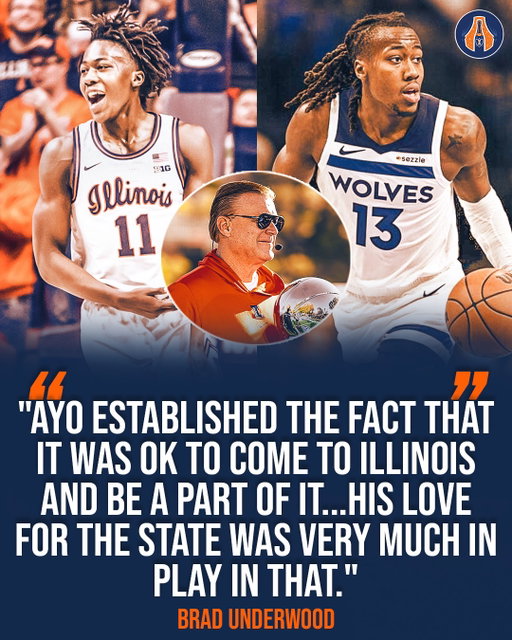 Brad Underwood went on @thescorechicago and gave major credit to Ayo Dosunmu for helping bring back the #Illini program 🔥
