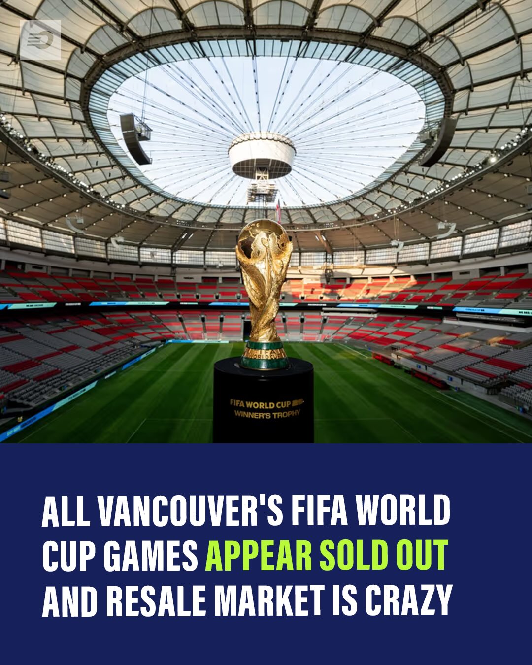 If you’re still looking for tickets to the FIFA World Cup when it visits Vancouver, we have bad news 😕🤷‍♂️

Tickets appear completely sold out for all seven matches scheduled at BC Place. FIFA has set up its own resale site, but the prices are presently out of control‼️

📸 Ethan Cairns/Getty Images for FIFA
#yvr #vancouver #fifa #worldcup