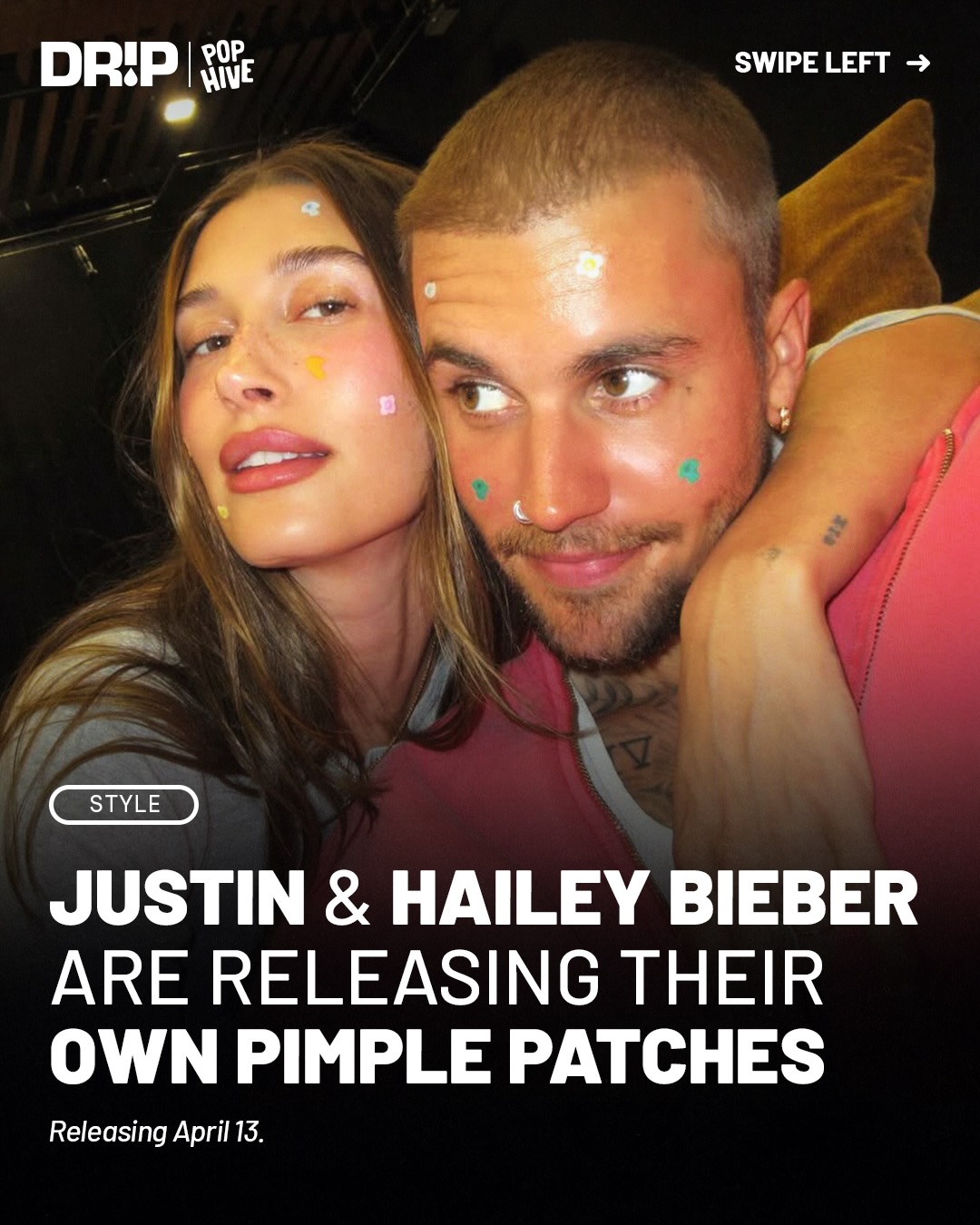 Hailey Bieber’s brand Rhode has teamed up with Justin Bieber to drop a range of pimple patches.

Dropping April 13, y’all copping?