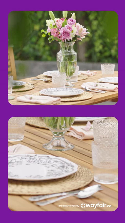 A thoughtful tablescape is key to elevating any event🪻 Achieve the perfect dining experience with Wayfair.ca