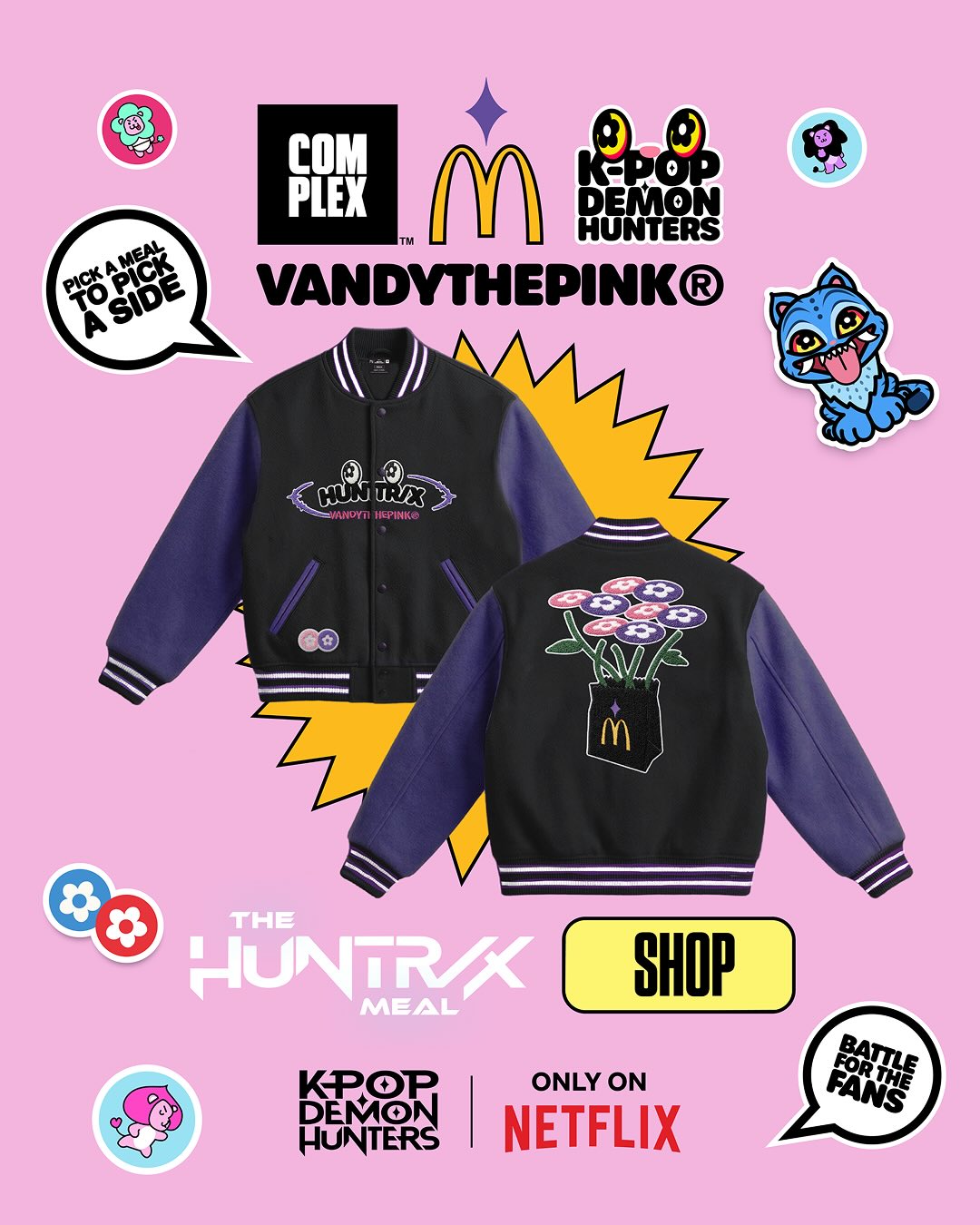 Netflix’s KPop Demon Hunters x McDonald's x Vandy The Pink is here.
Hunters rise up.
Rep your side and shop the collab, exclusively on Complex.