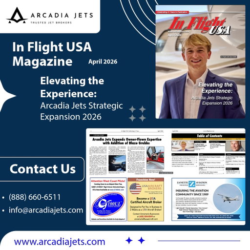 Proud to announce we’re the cover feature of I𝗻𝗳𝗹𝗶𝗴𝗵𝘁 𝗨𝗦𝗔 𝗠𝗮𝗴𝗮𝘇𝗶𝗻𝗲’𝘀 𝗔𝗽𝗿𝗶𝗹 𝗶𝘀𝘀𝘂𝗲.
Thank you to the team and our partners for their support — excited to share our journey and vision with the industry. Read more in the April edition.

https://www.inflightusa.com/

#InflightUSA #Aviation #Leadership #arcadiajets #trustedjetbroker
